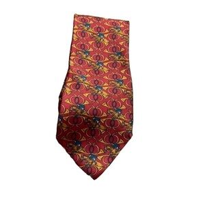 Silk Tie Lc Studio Equestrian Red and Gold